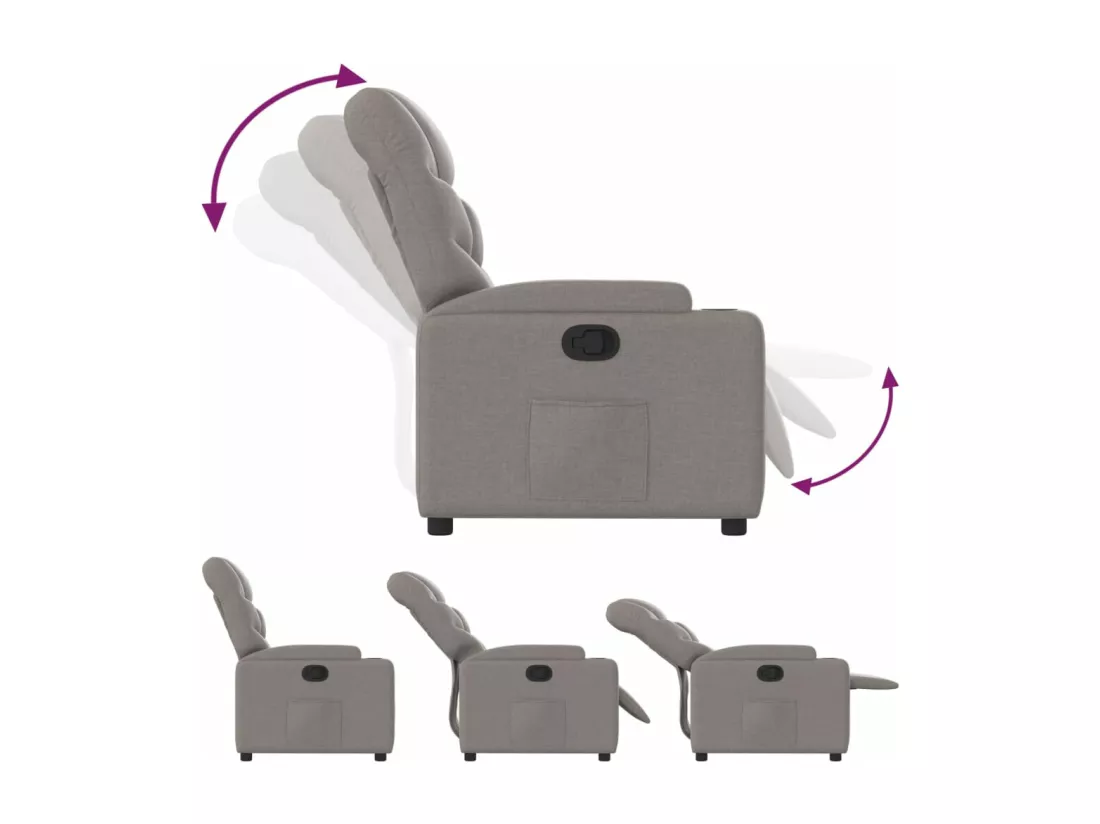Fauteuil inclinable Taupe Tissu