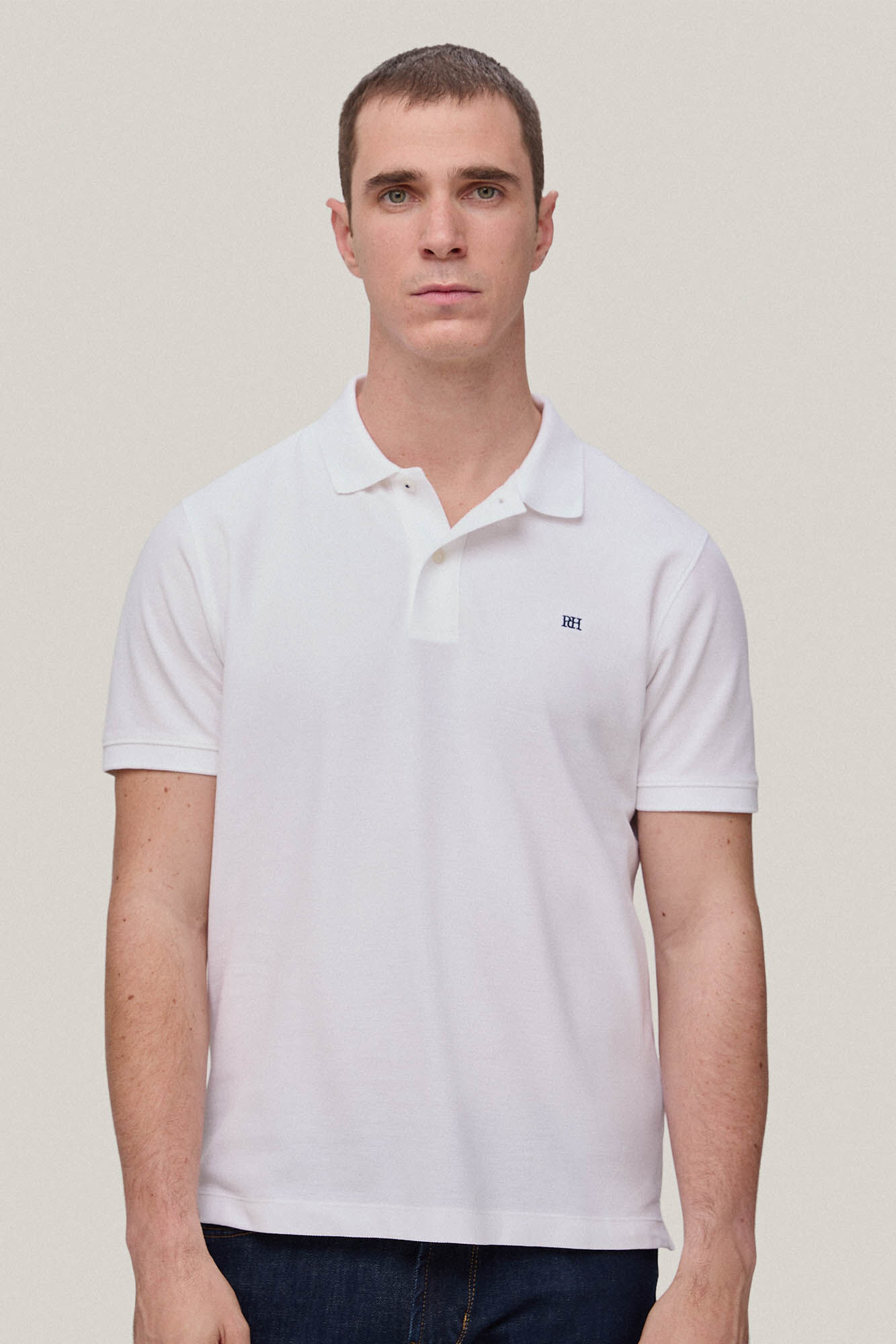 Camisa polo com logotipo - Branca