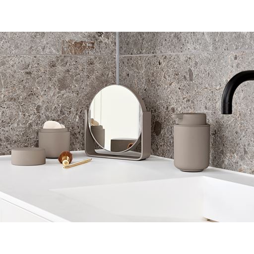 Zone Ume Bordspejl, Taupe, Ø19 cm