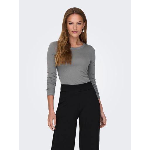 JDY Suma Langærmet T-shirt, Steel Gray, XS