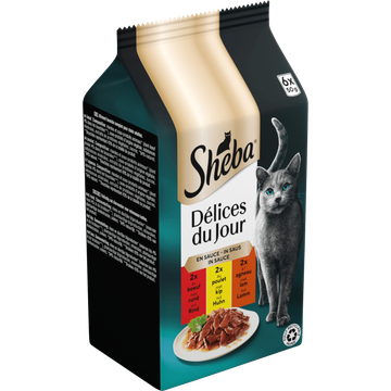 Sheba Kattenvoer Délices du Jour - Traiteur Selectie in saus Natvoer - 6 x 50 g