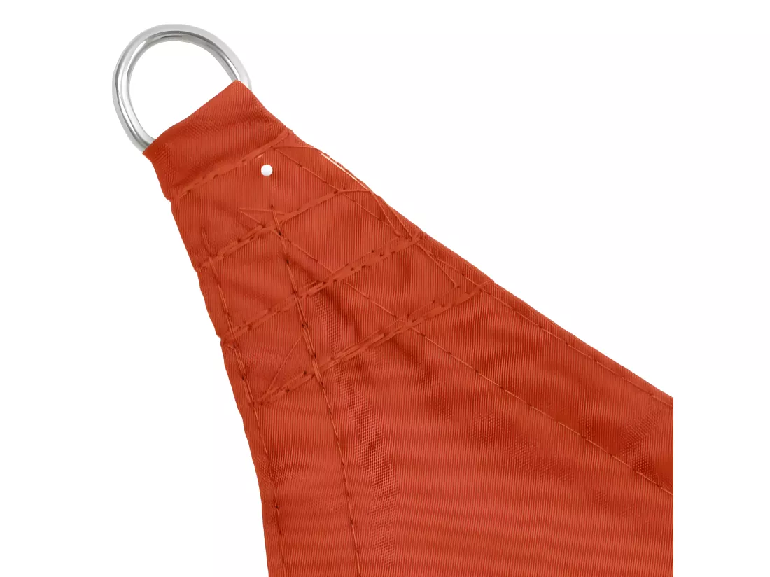 Voile d'ombrage en tissu Oxford triangulaire 5x5x5 m Ocre marron
