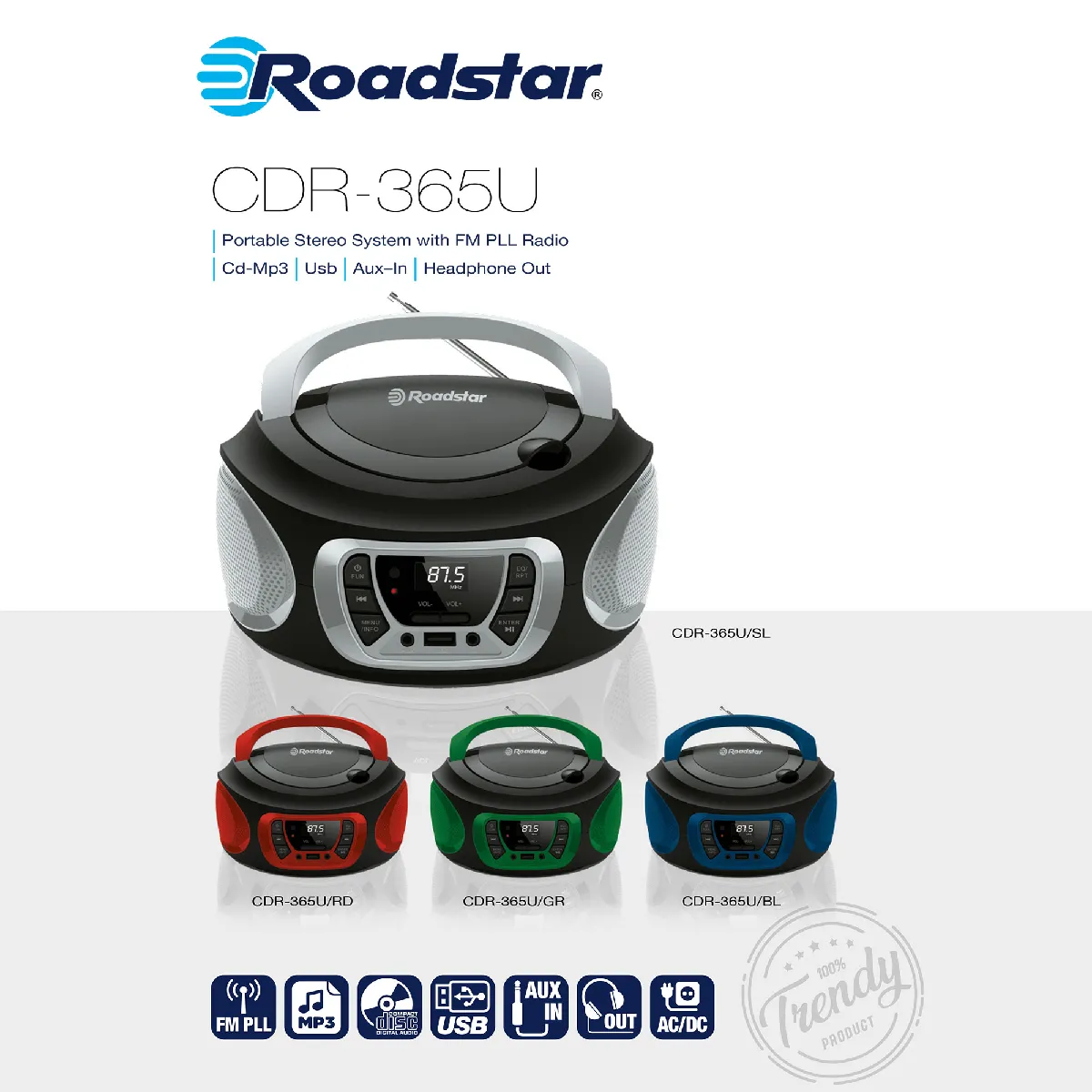Roadstar CDR-365U/BL