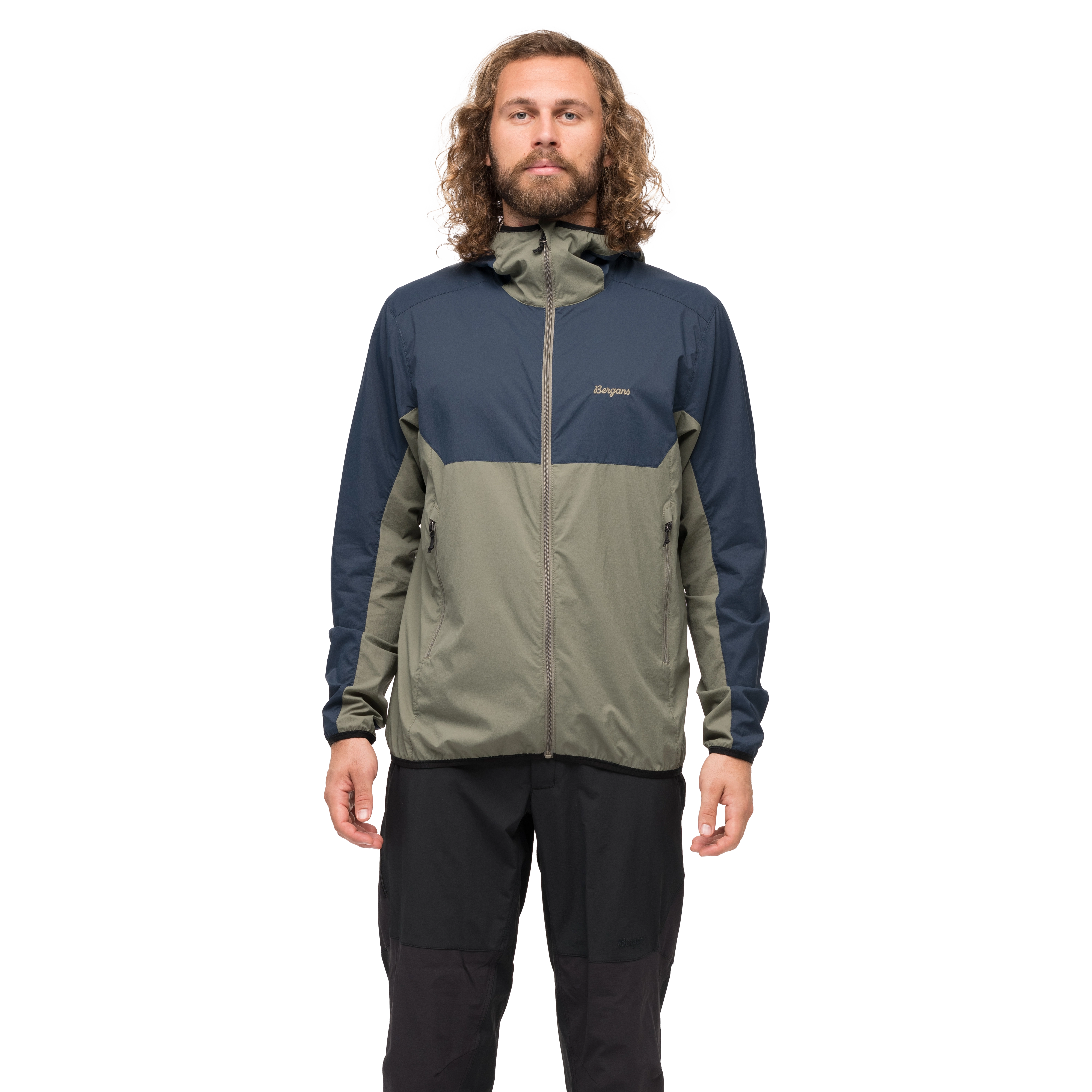 Vaagaa Windbreaker Jacket Men Green Mud / Navy