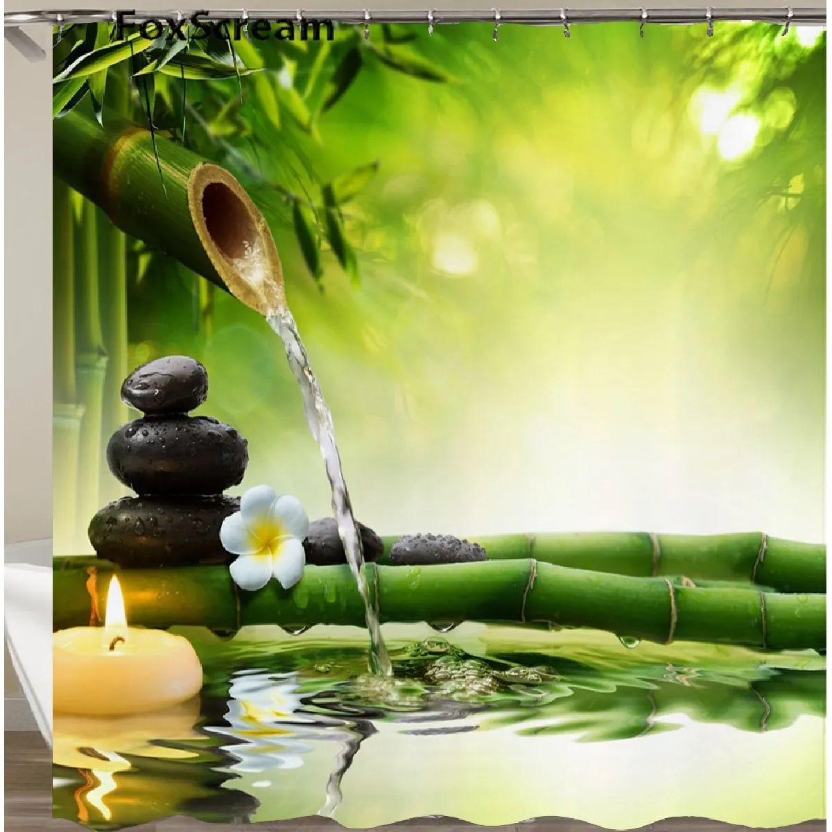 Universal Rideaux de douche - Scène verte - 80x180 cm
