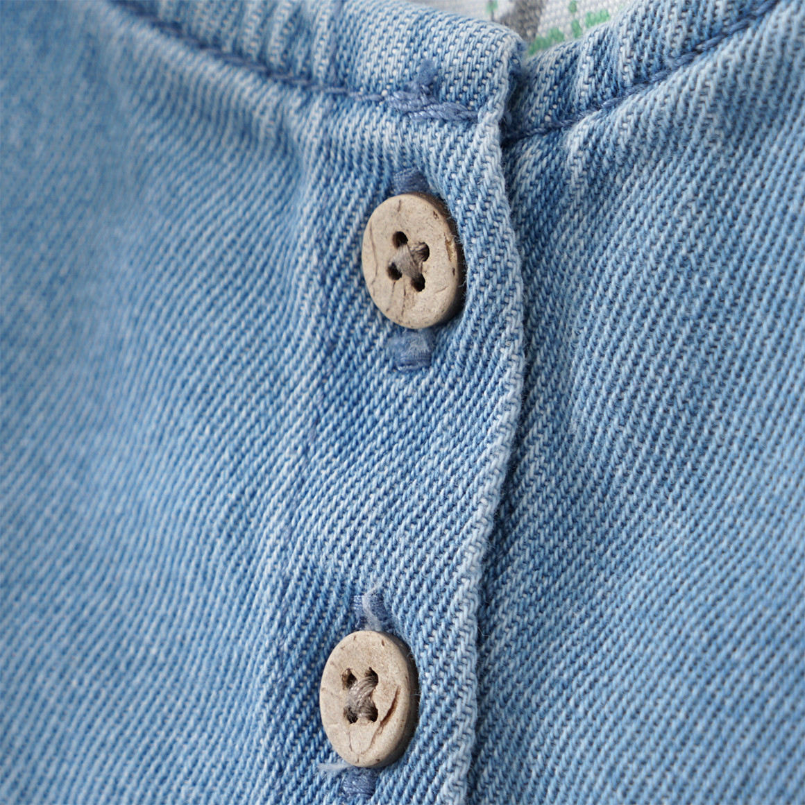 Topomini Pure Collection Baby Jeanskleid aus Bio-Baumwolle hellblau