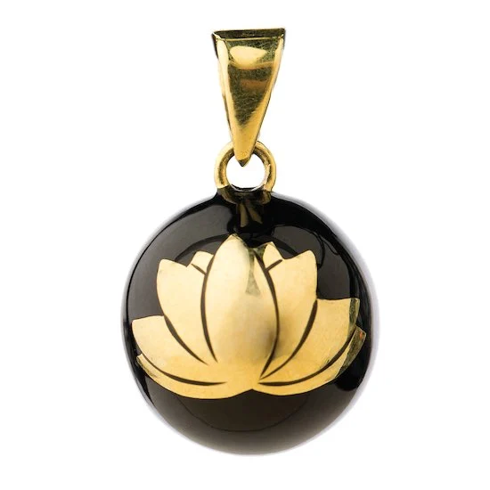 Bijou de grossesse Bola   Noir à lotus doré        de               Babylonia