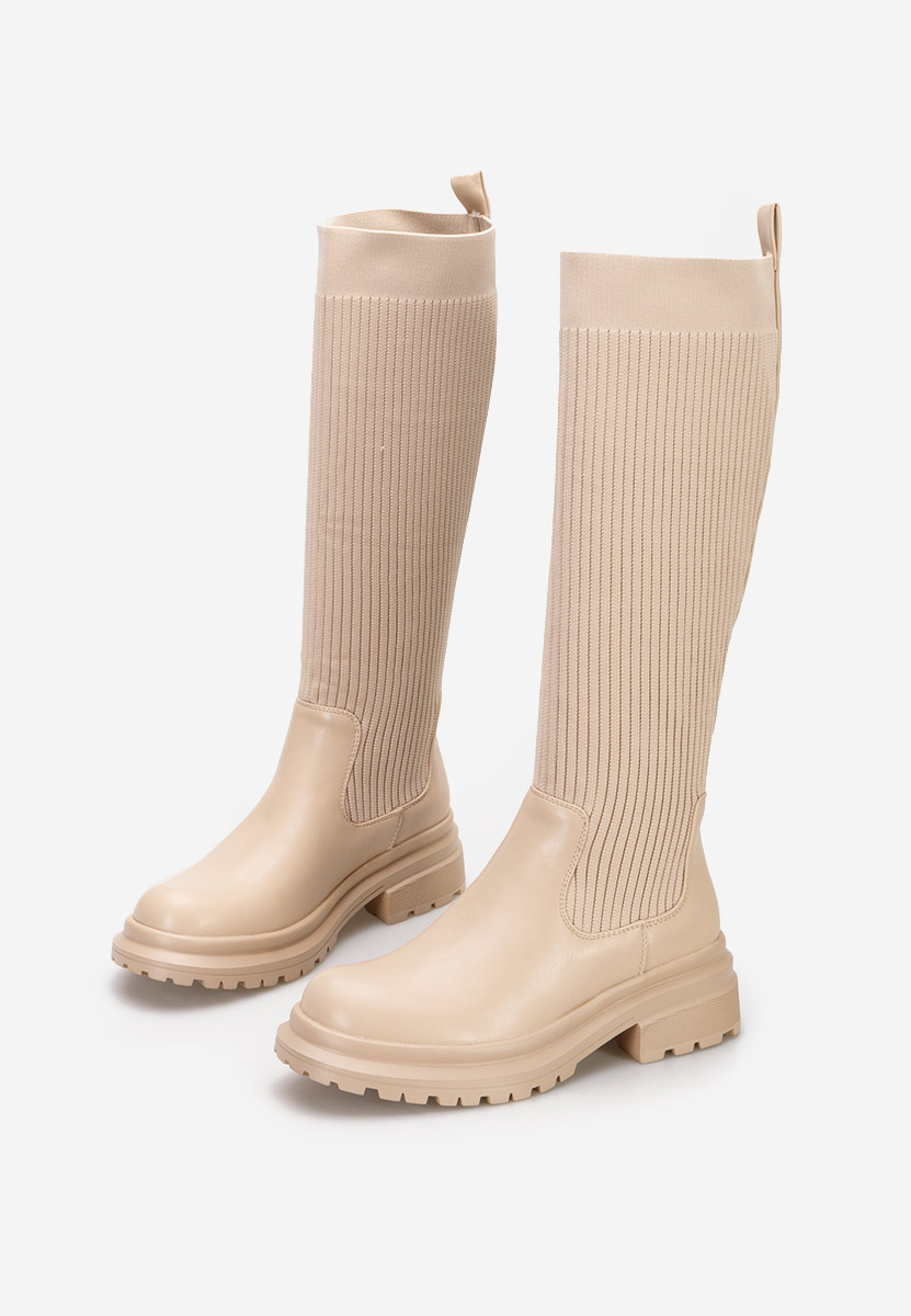 Bottes chaussettes beige Fareza