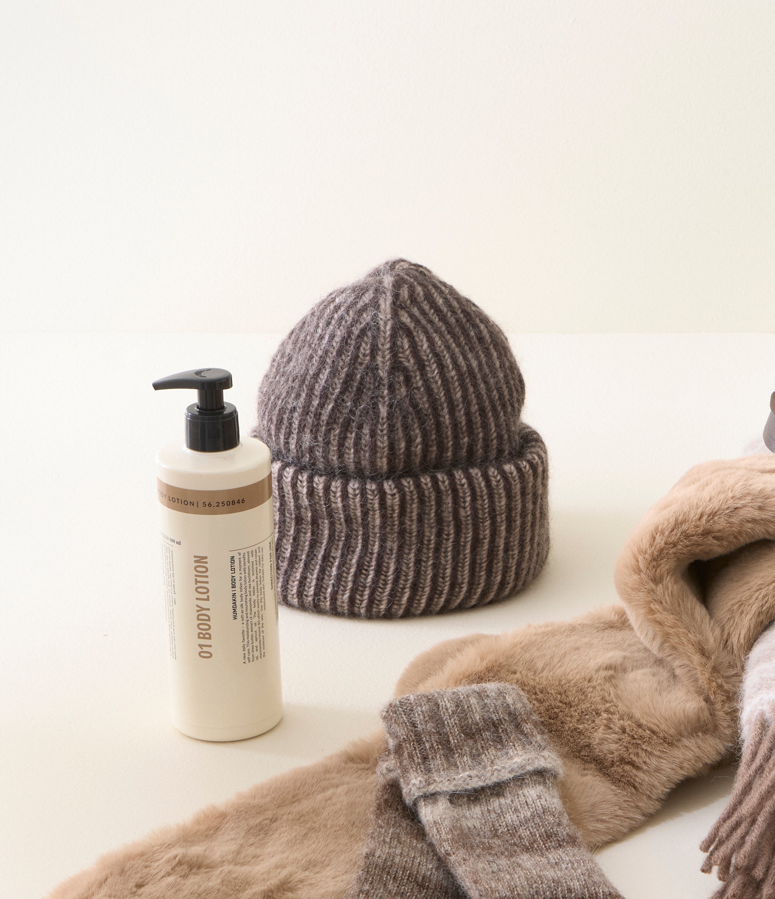Becksöndergaard  Striped Oma Beanie hue - Hot Fudge Brown