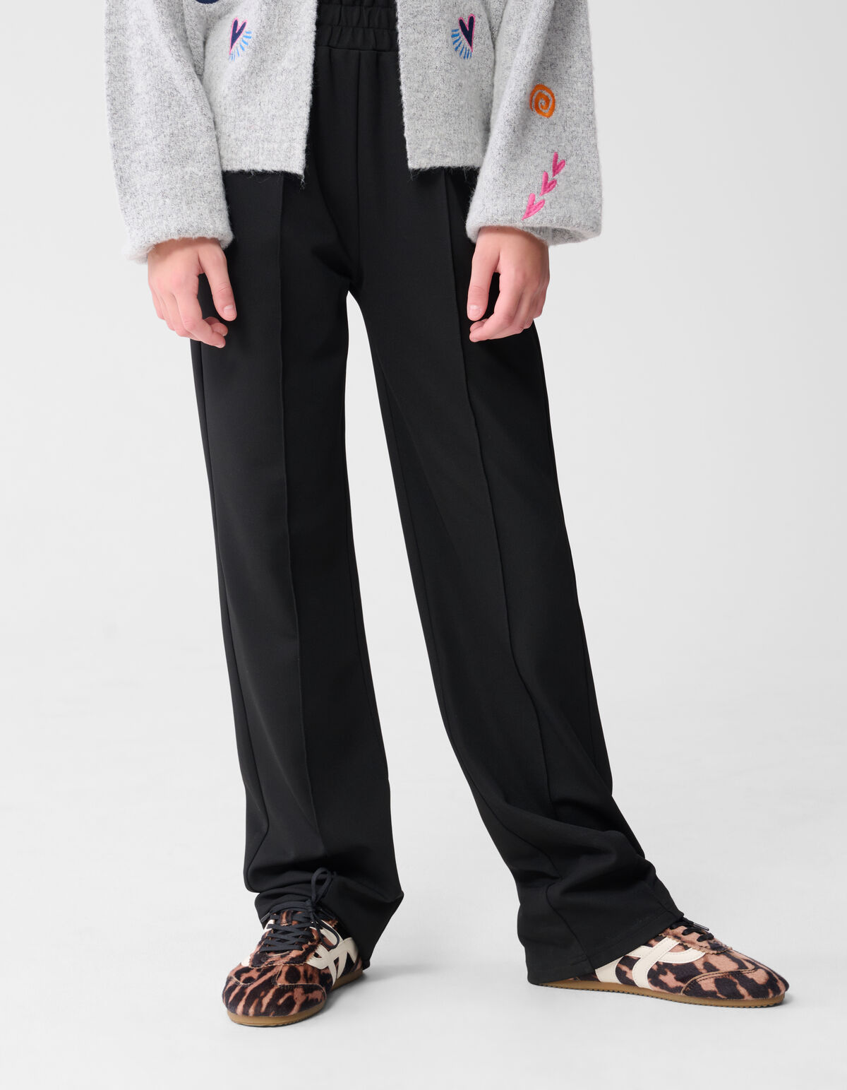 Basis Wide Leg Broek Zwart