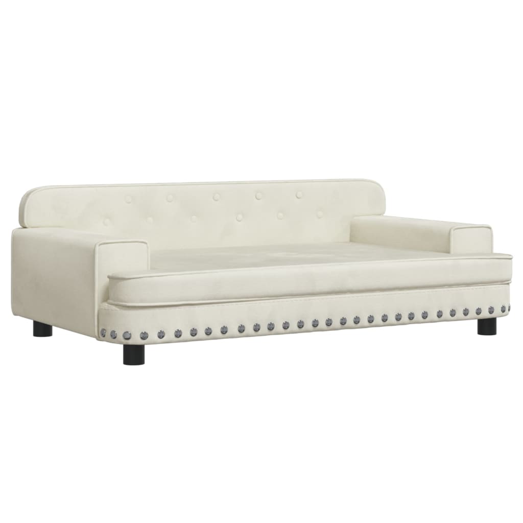 Cama para cães vidaXL em veludo creme, 70x45x30 cm