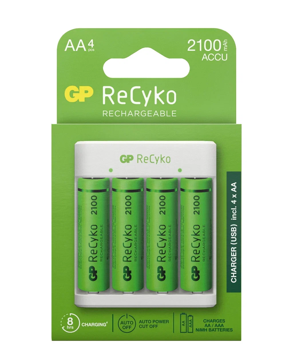 GP Lader inkl Batterier Recyko AA