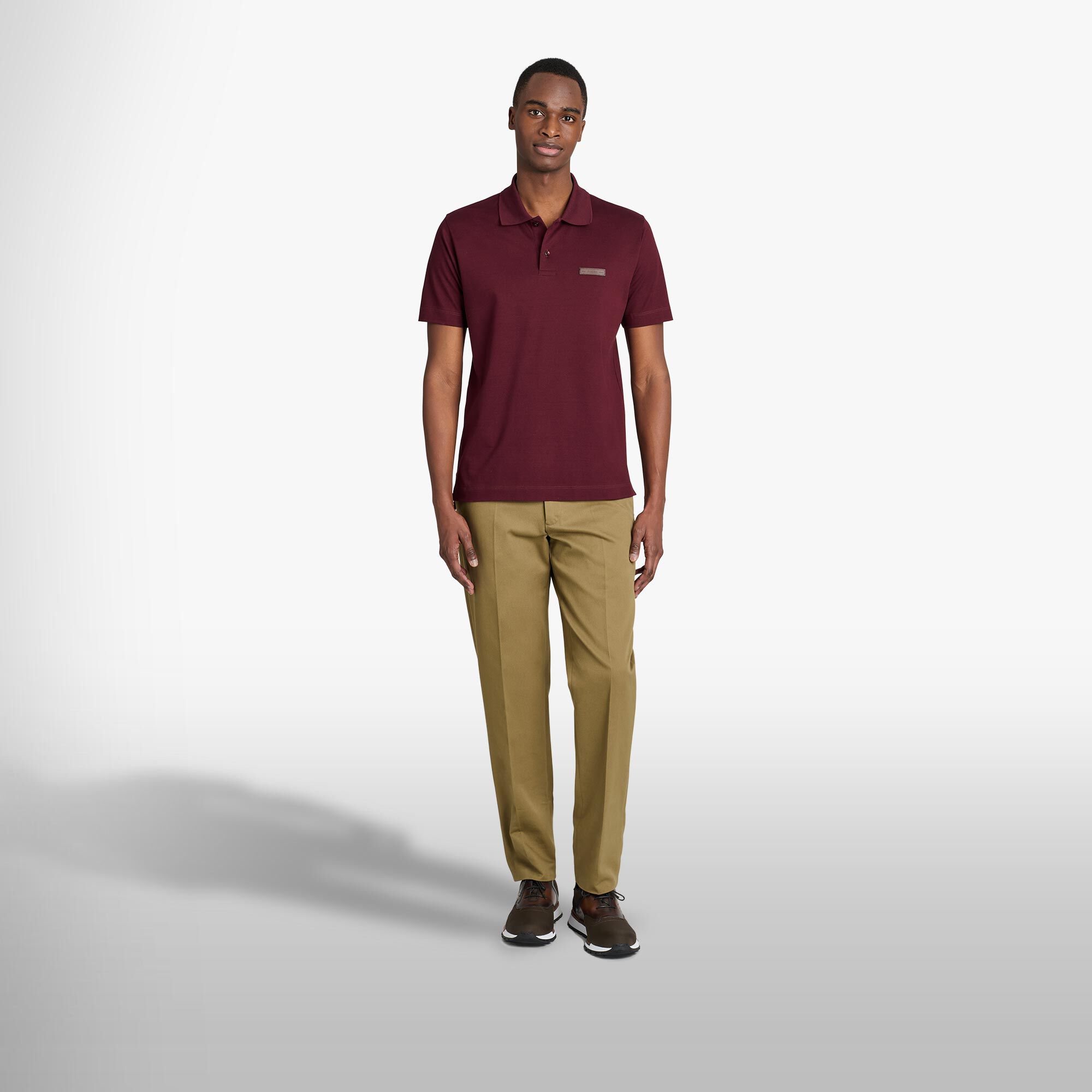 Polo Pique Avec Detail En Cuir