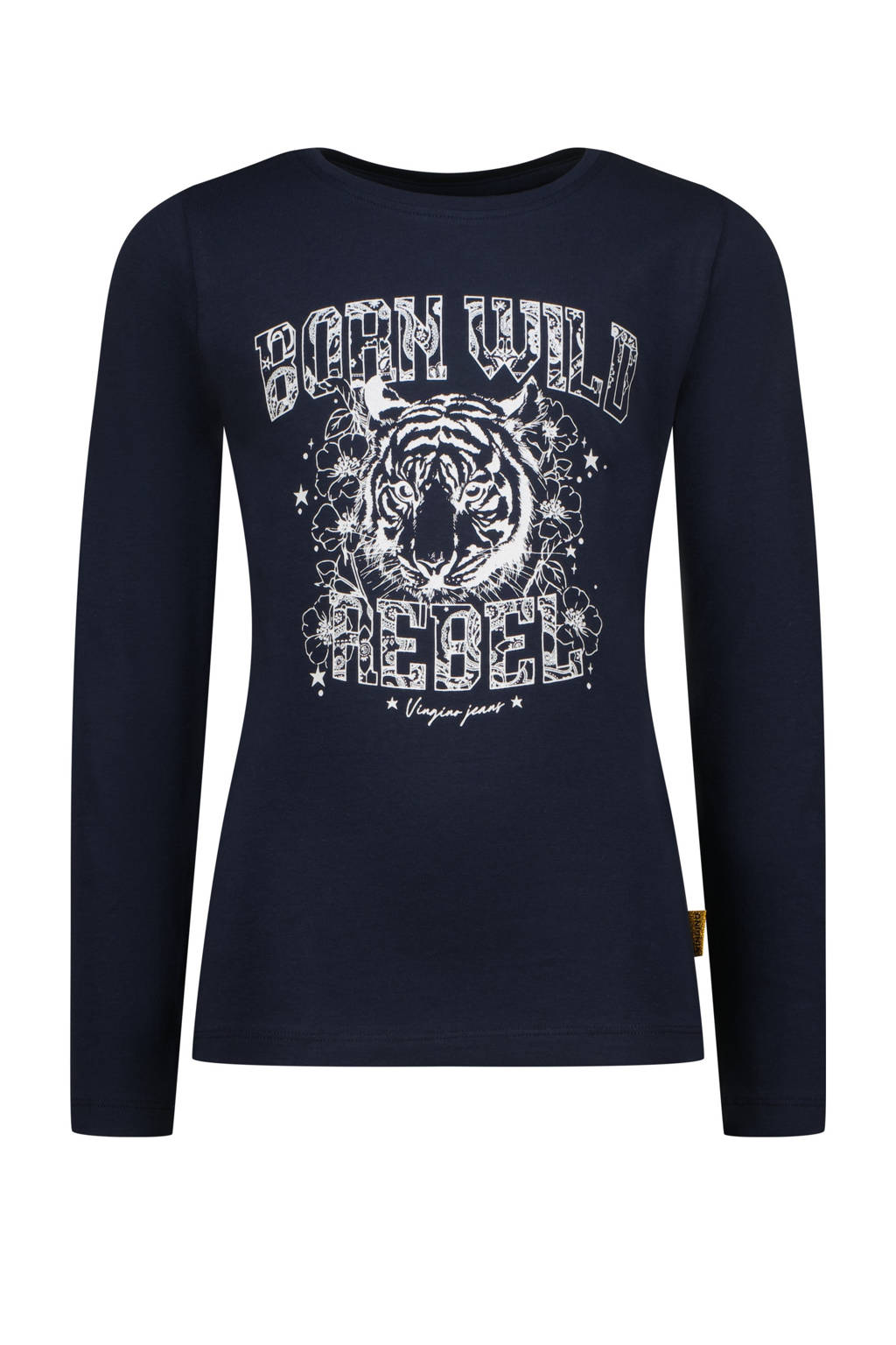 Vingino longsleeve Jinte met printopdruk donkerblauw