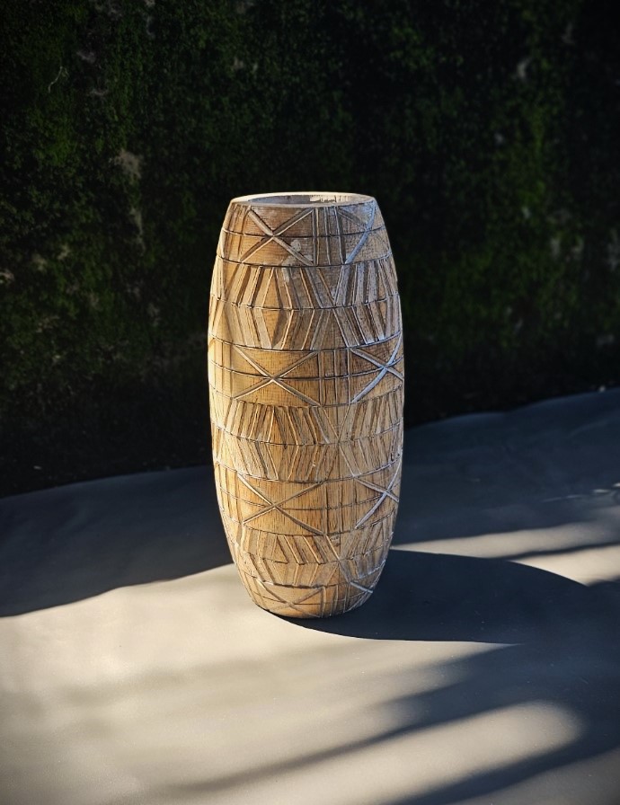 Holz-Vase, whitewash, Ø 20 cm, H 40 cm von fischer's lagerhaus