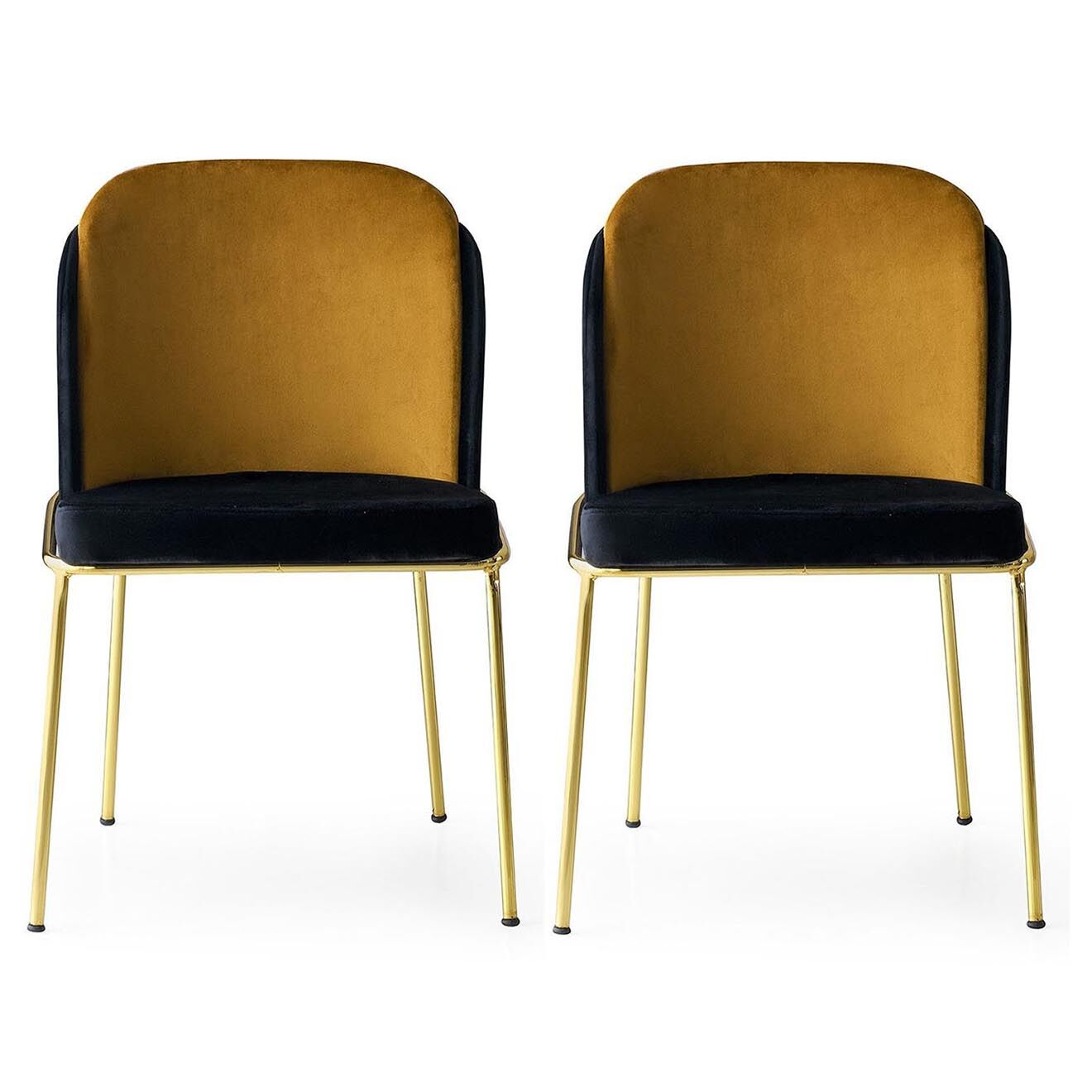 Homitis 2 Chaises Dore noir/doré - 54x86x55 cm