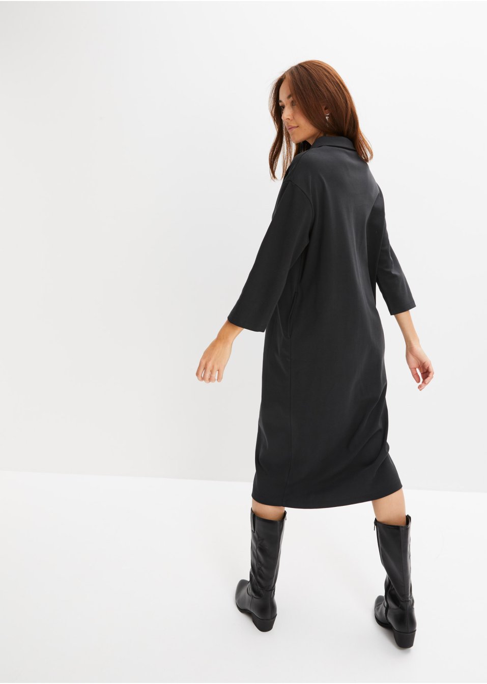 Robe-chemise midi en coton
