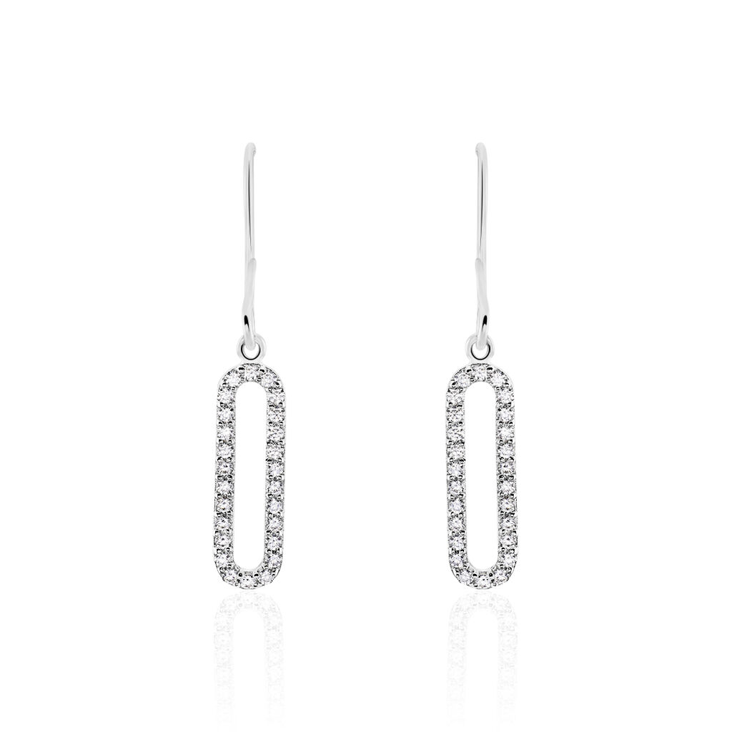 Boucles D'oreilles Pendantes Isabel Argent Blanc Oxyde De Zirconium