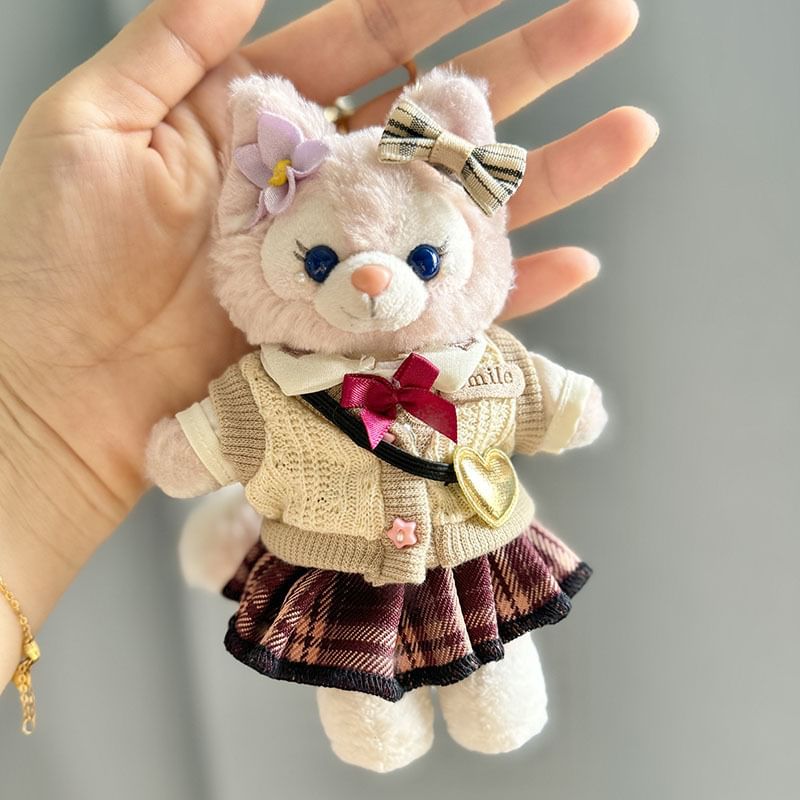 Masoom - Set: Schooluniform Top + Rok + Vest + Hartvormige Poppenkleertjes - 17cm