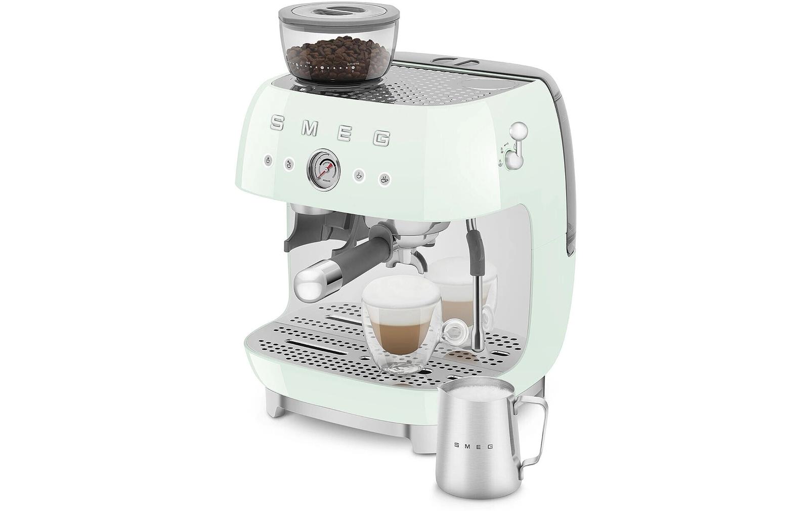 Siebträgermaschine 50's Style EGF03PGEU Grün<br>Espresso Kaffeemaschine
