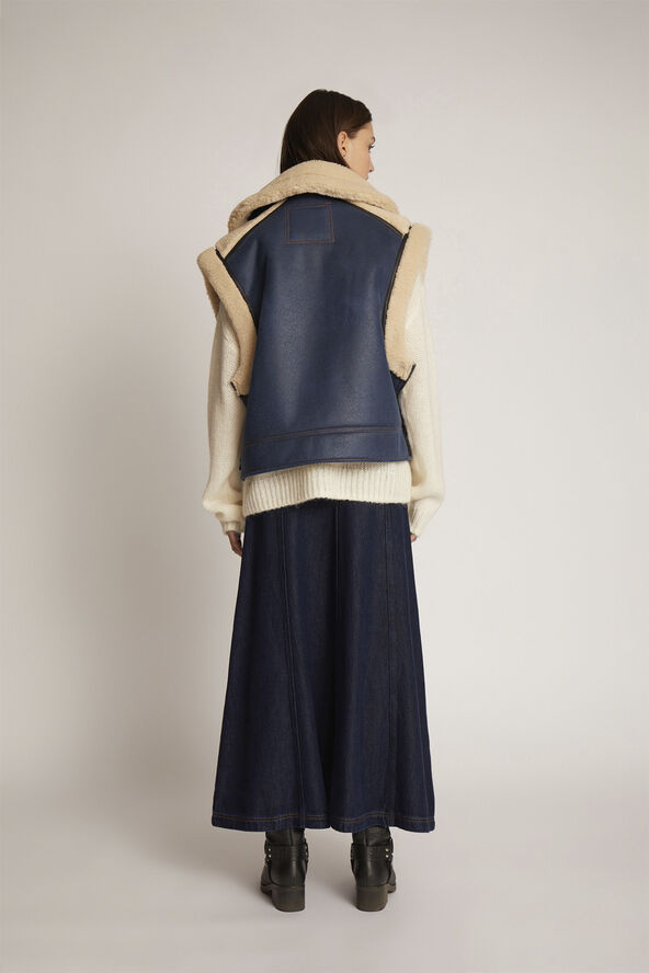 MUNTHE TUPPA Animal Free Fur Vest Blue