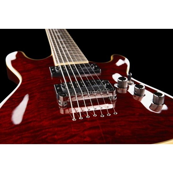 Schecter Diamond Omen 7 Extreme E-Gitarre schwarz/rot