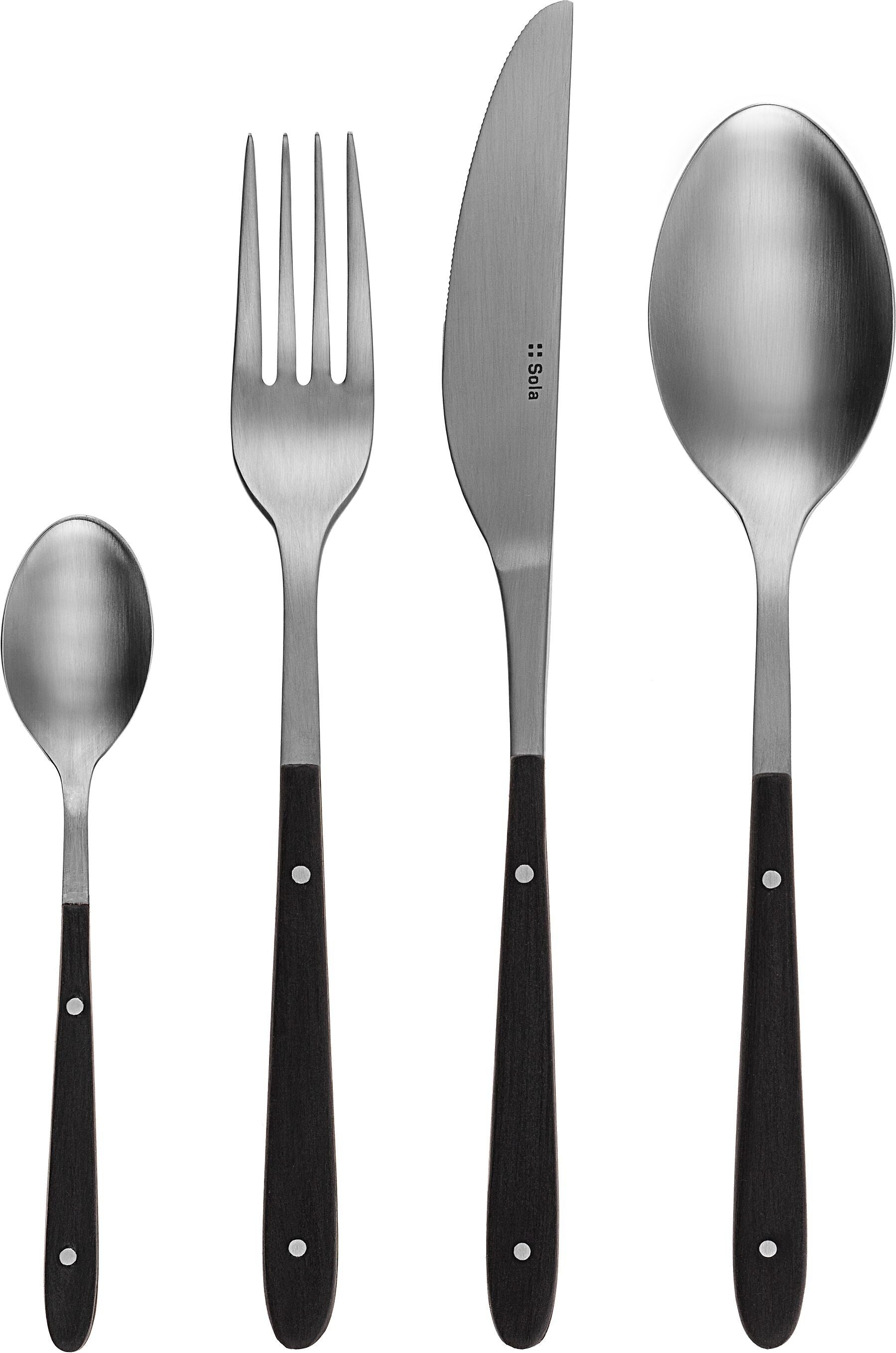 KALYPSO BESTECKSET 16TLG. SCHWARZ - Schwarz