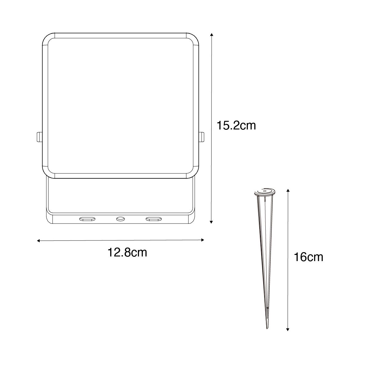 Smart straler zwart 12,8 cm incl. LED IP65 met grondpin - Ruud