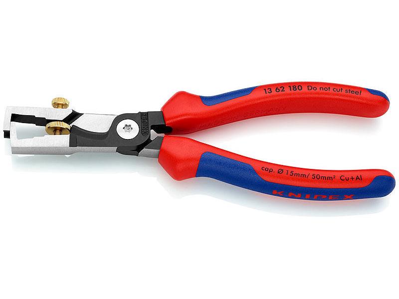 Knipex Abisolierzange StriX 180 mm mit Kabelschere Schwarz atramentiert