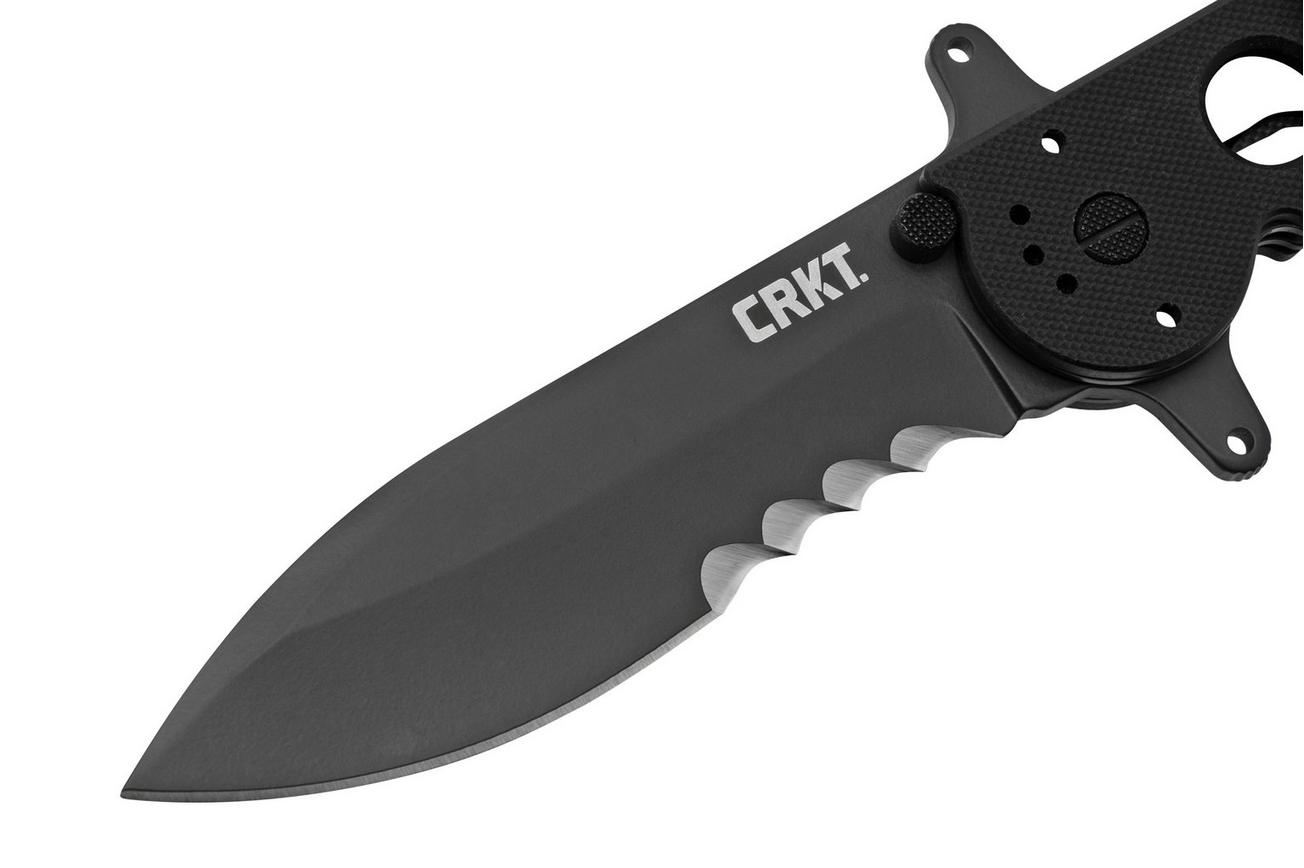 CRKT M21-14SFG, 1.4116 staal, zwart G10, Veff Serrations, tactisch zakmes