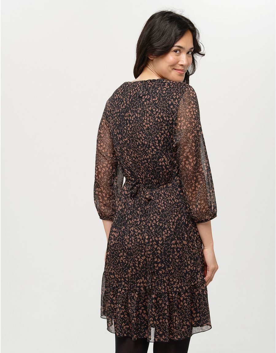 Robe fluide plissée noire