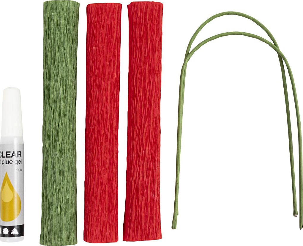 Mini Diy Kit Crepepapir - Roser - Stræk/Crepe 180% - 105 G
