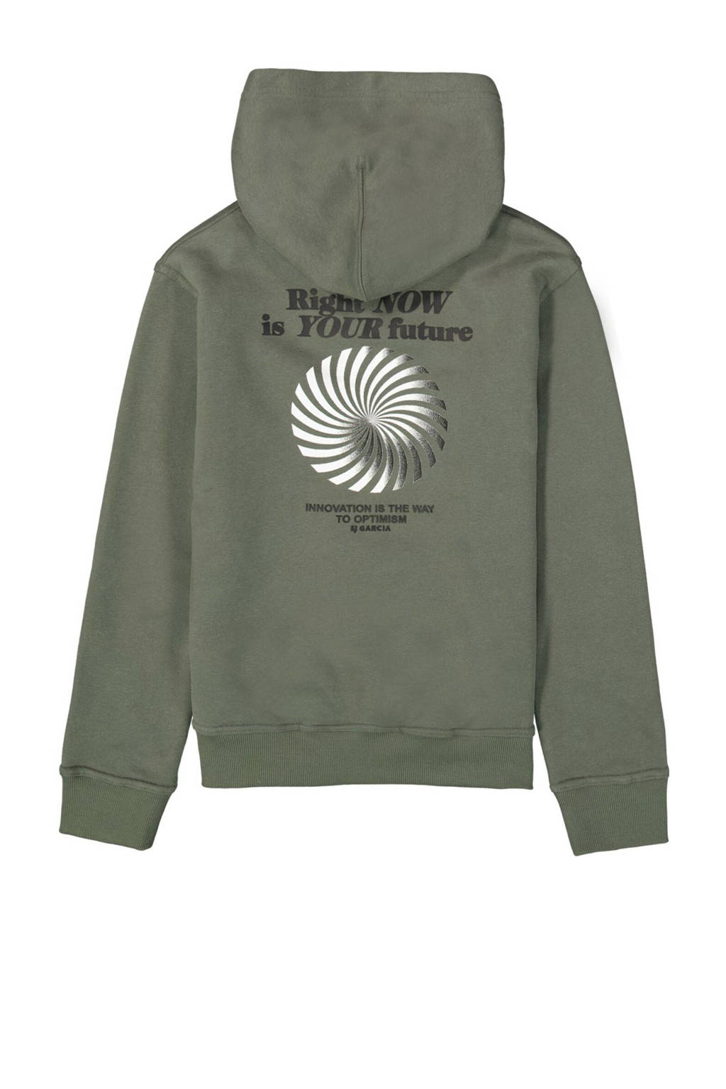 Garcia sweater met printopdruk olijfgroen