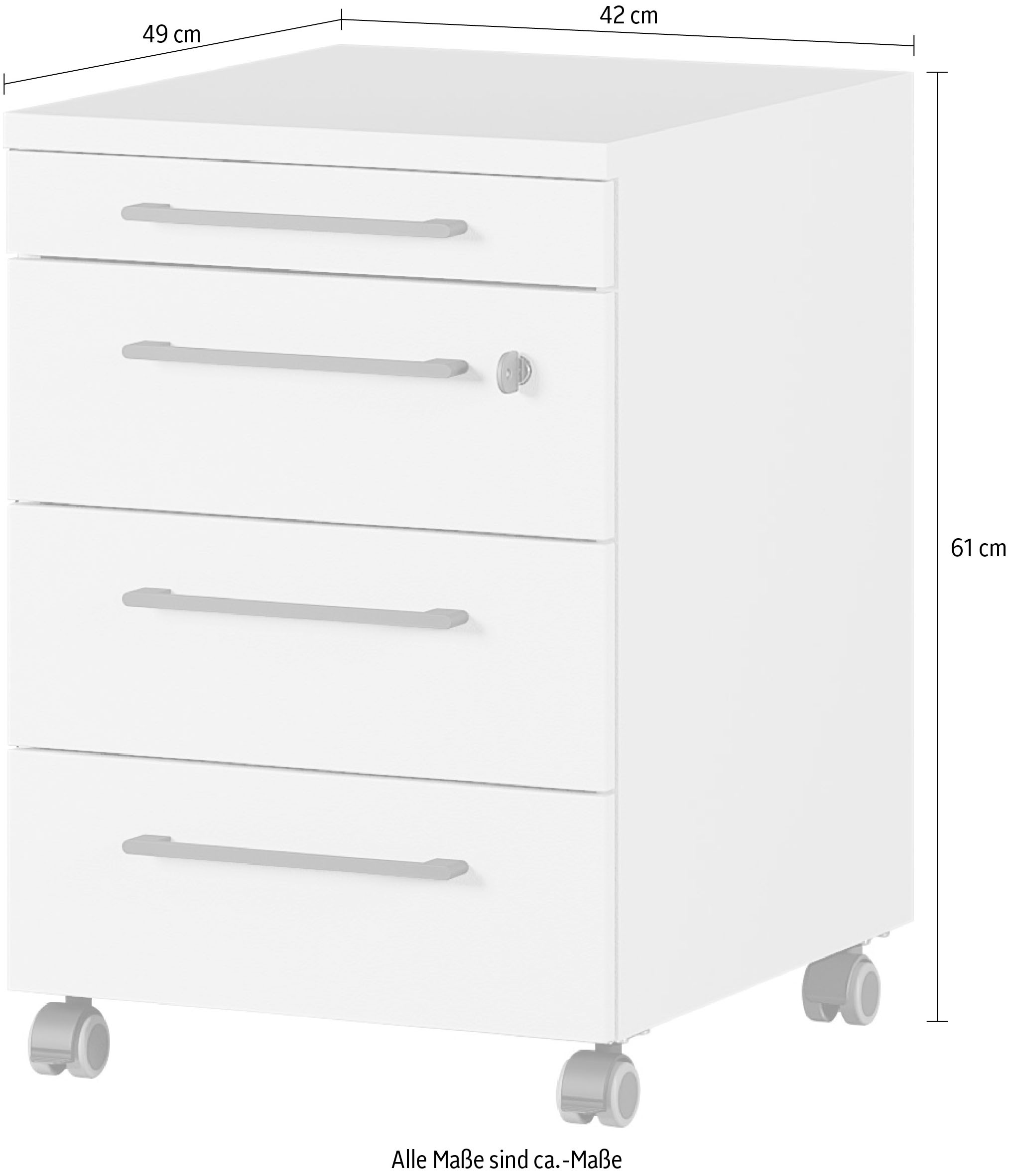 GERMANIA Rollcontainer »GW-Agenda Rollcontainer« mit abschliessbarer Schublade