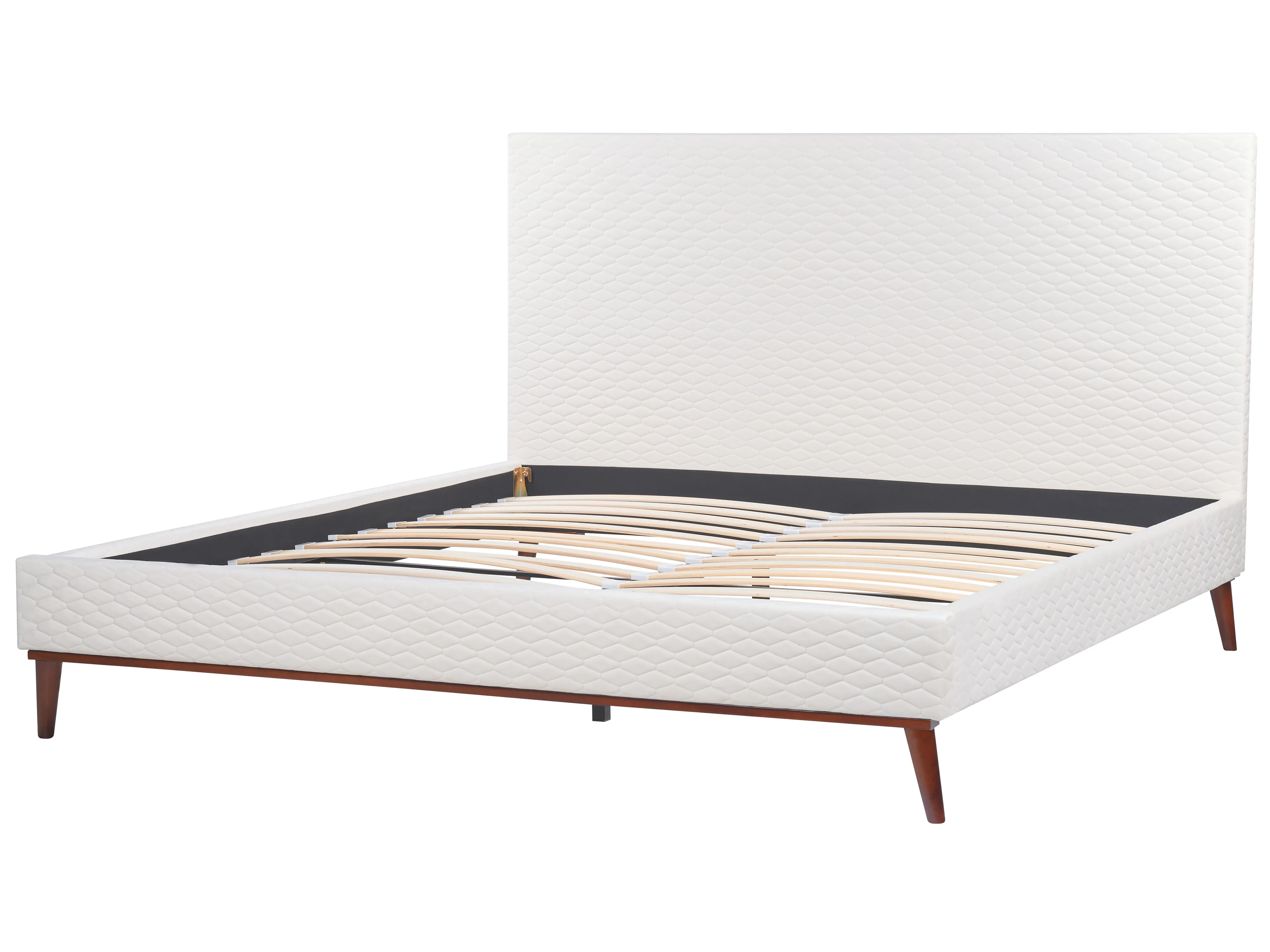 Bed Fluweel BAYONNE 180 x 200 cm Gebroken wit