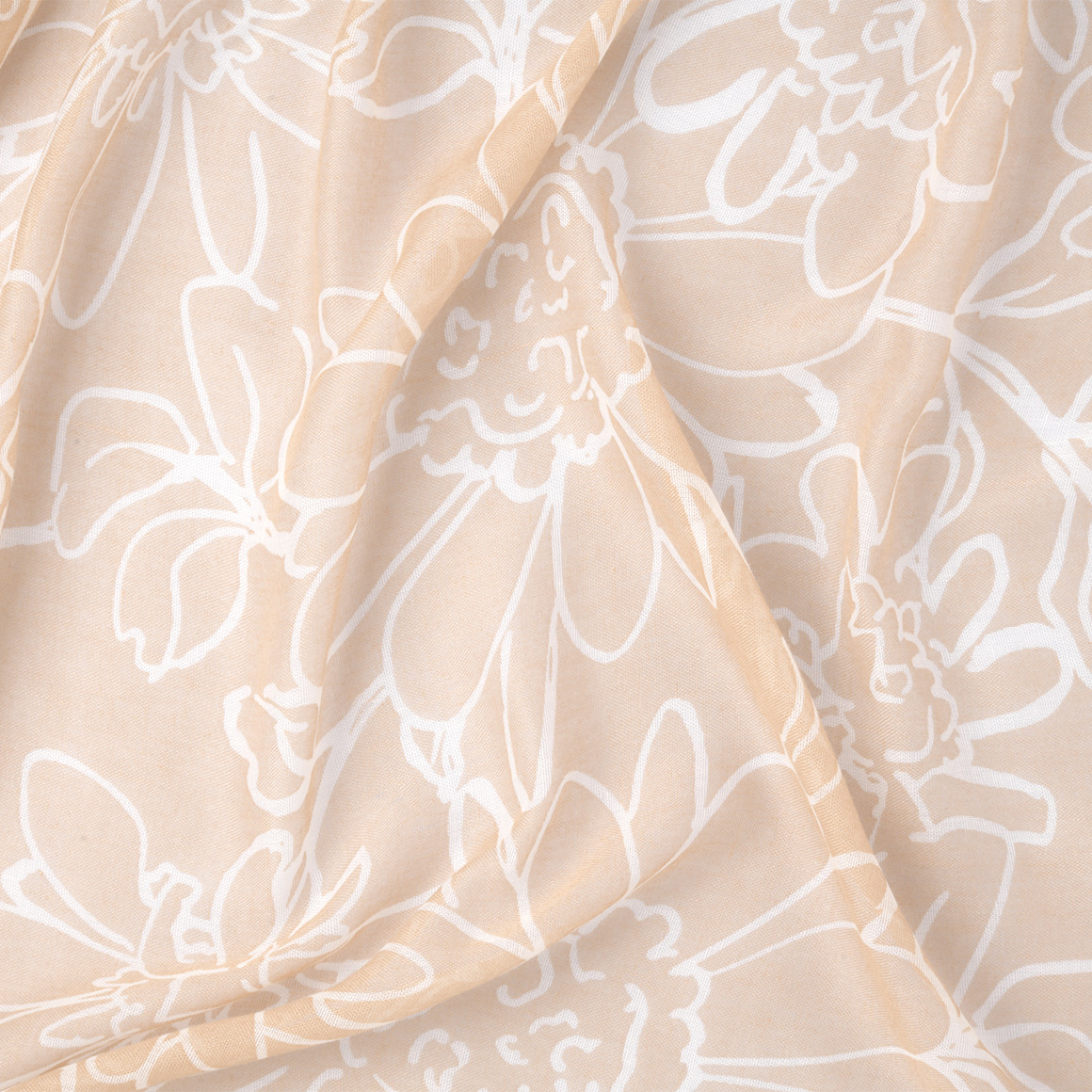 Gina Benotti Damen Tuch mit Blumen-Allover beige
