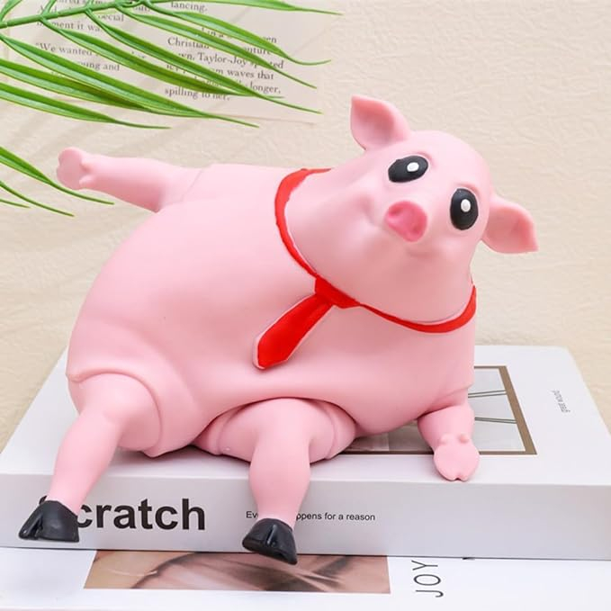 (23x15cm) Anti Stress Knautsch Schwein Squeeze Spielzeug Lustiges Squishy Pig - Rosa