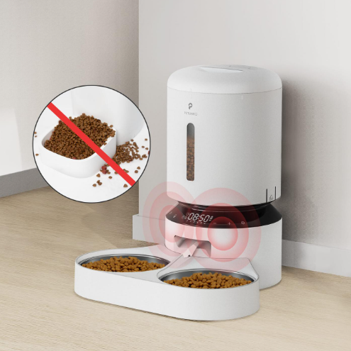 (5L) Granary Automatic Dual Feeder Automatischer Haustier Futter Spender inkl. Sprachaufzeichnung (PL-AF006-93W) - Weiss