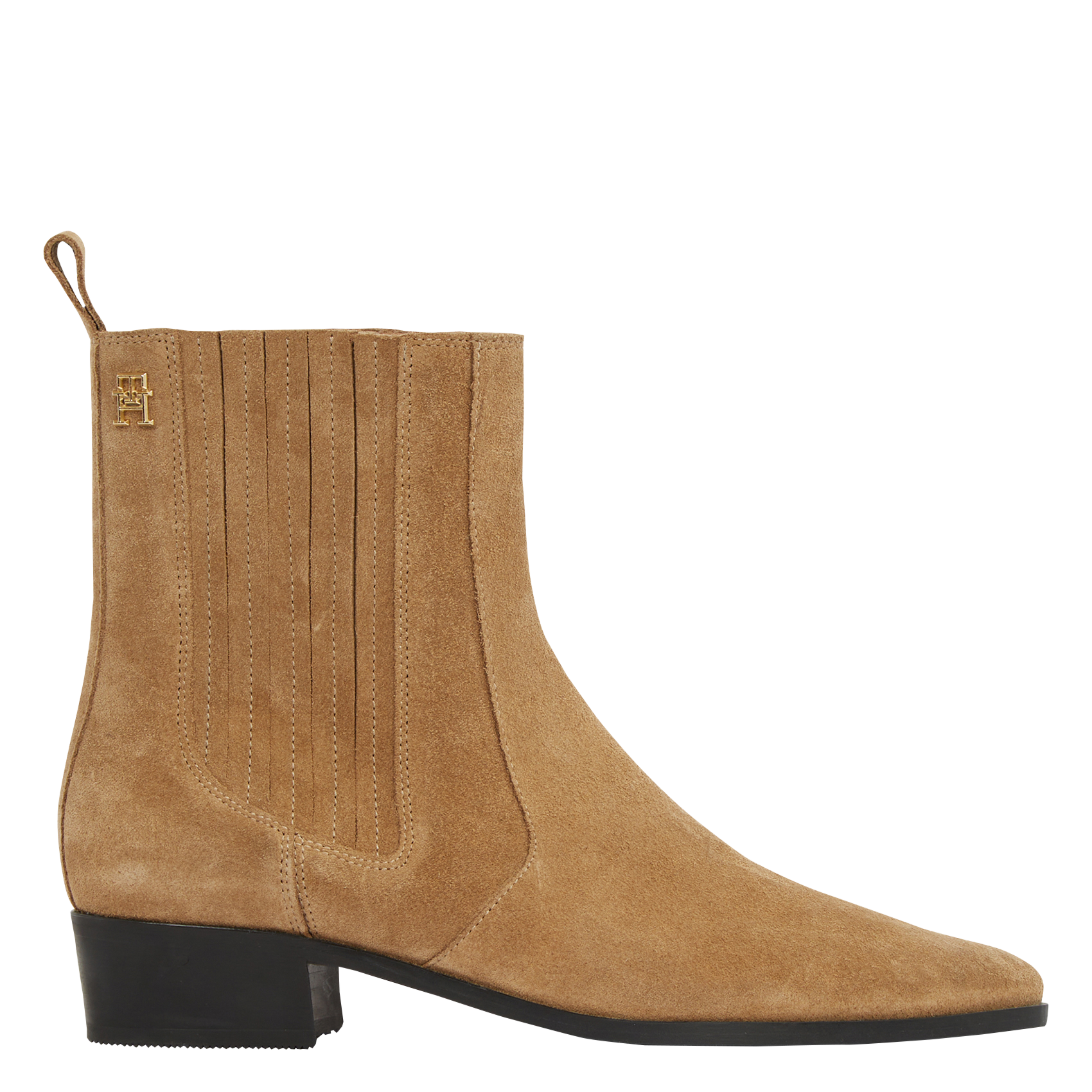 Bottines en cuir velours | Kaki