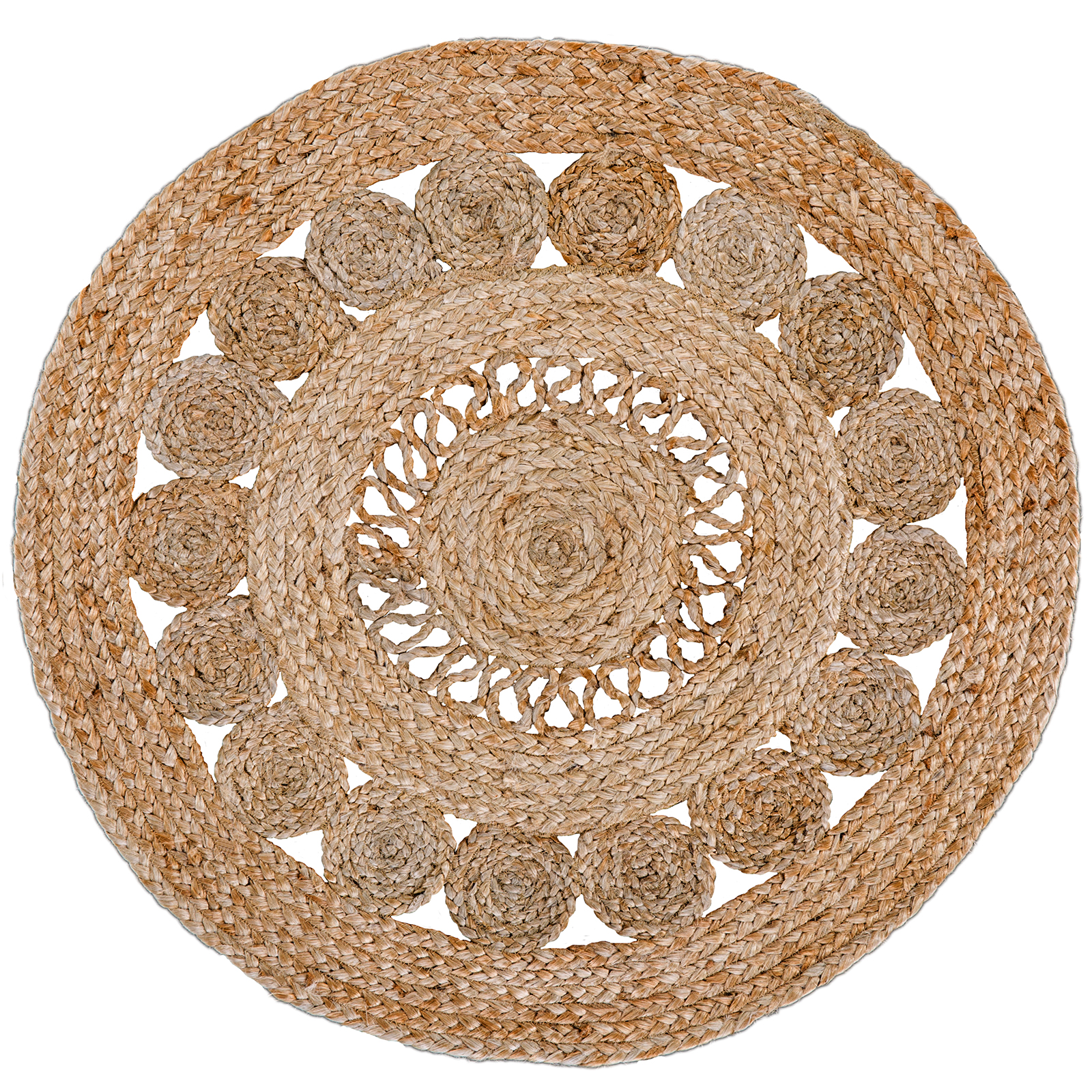 Teppich - natur - rund - Ø 80 cm