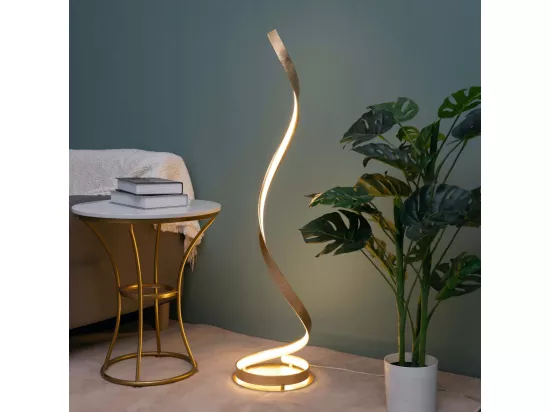 Lampadaire salon ondulé feuille dorée - Millenium