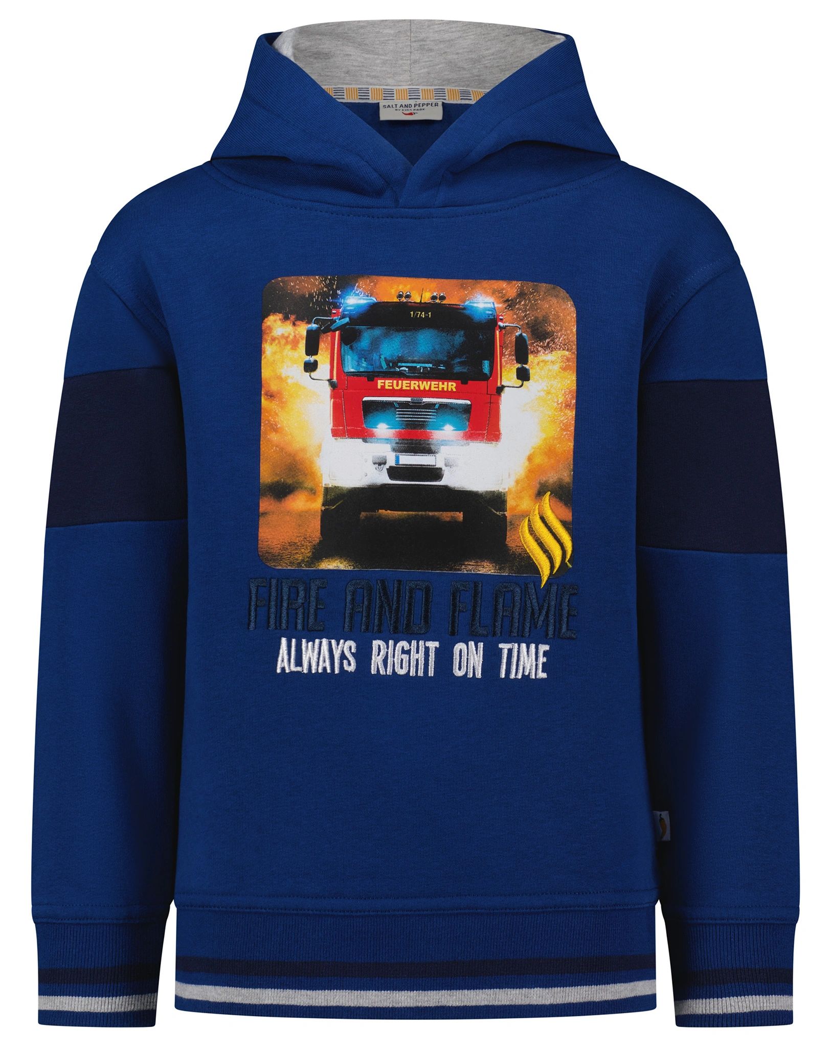 Kapuzen-Sweatshirt CHALLENGE - FIRE FLAME in space blue