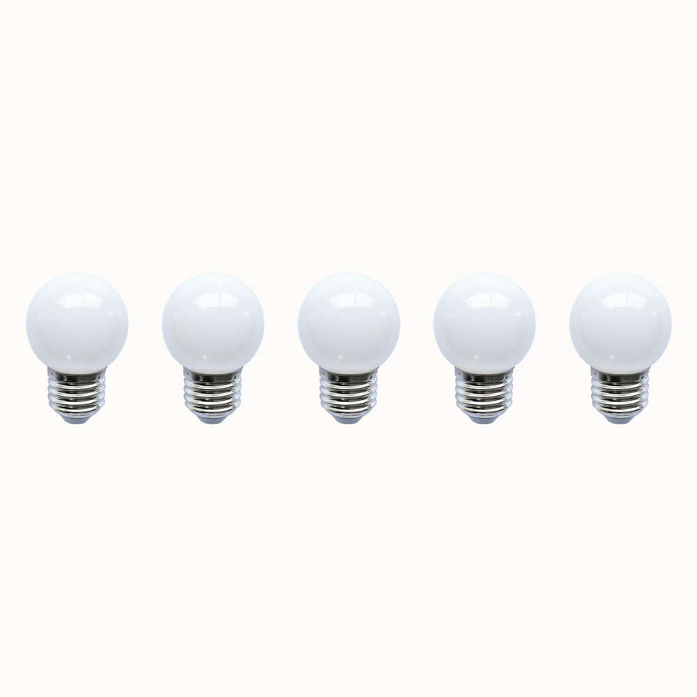 Pack de 5 ampoules e27 led blanc chaud - type guinguette - 0,5w - chromex