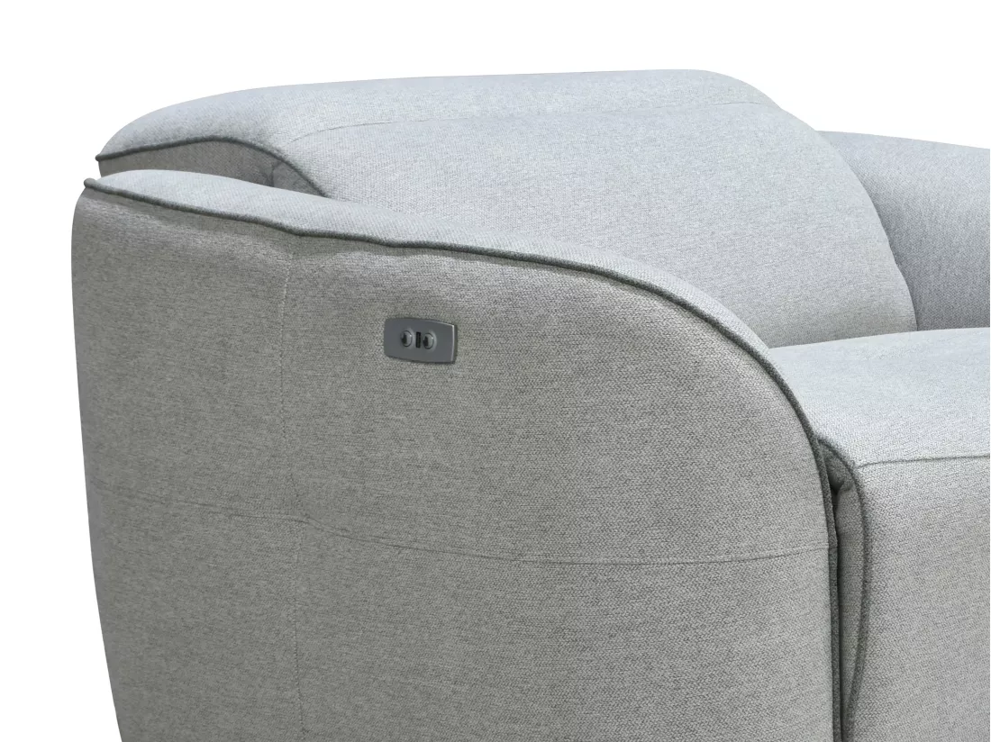 Fauteuil relax électrique en tissu chiné gris clair OZARTO