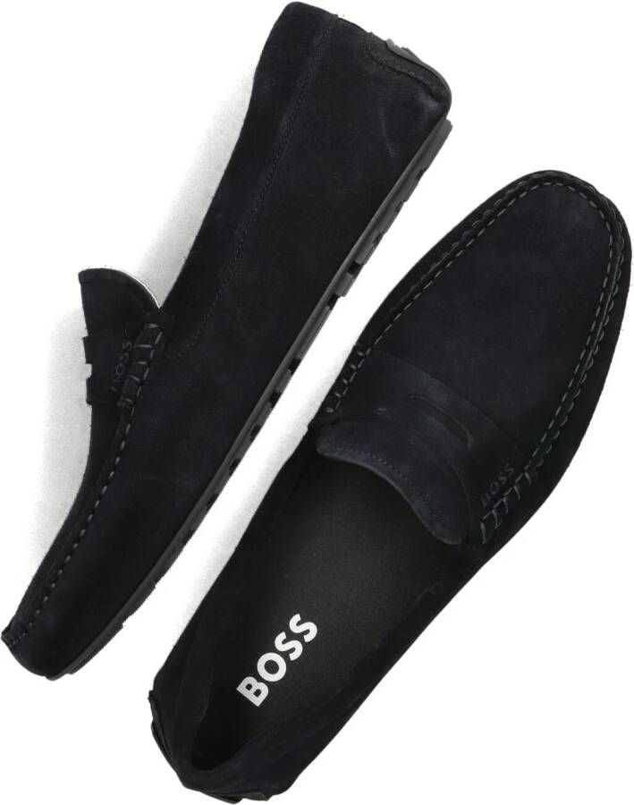 BOSS Mocassins Heren Noel_mocc Maat: 45 Materiaal: Suède Kleur: Blauw