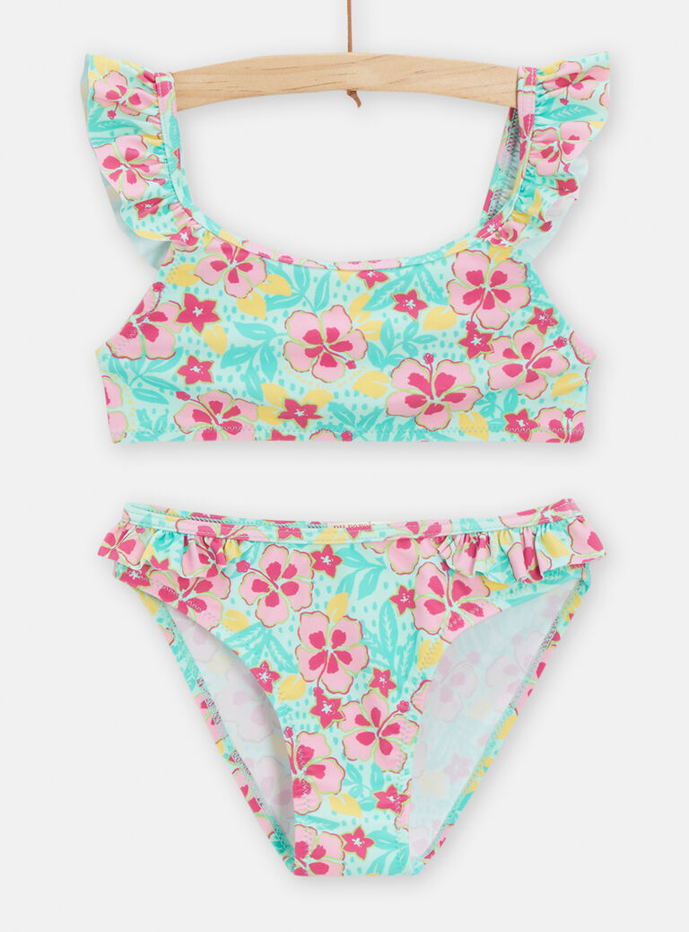 Maillot de bain 2 pièces turquoise pour fille
