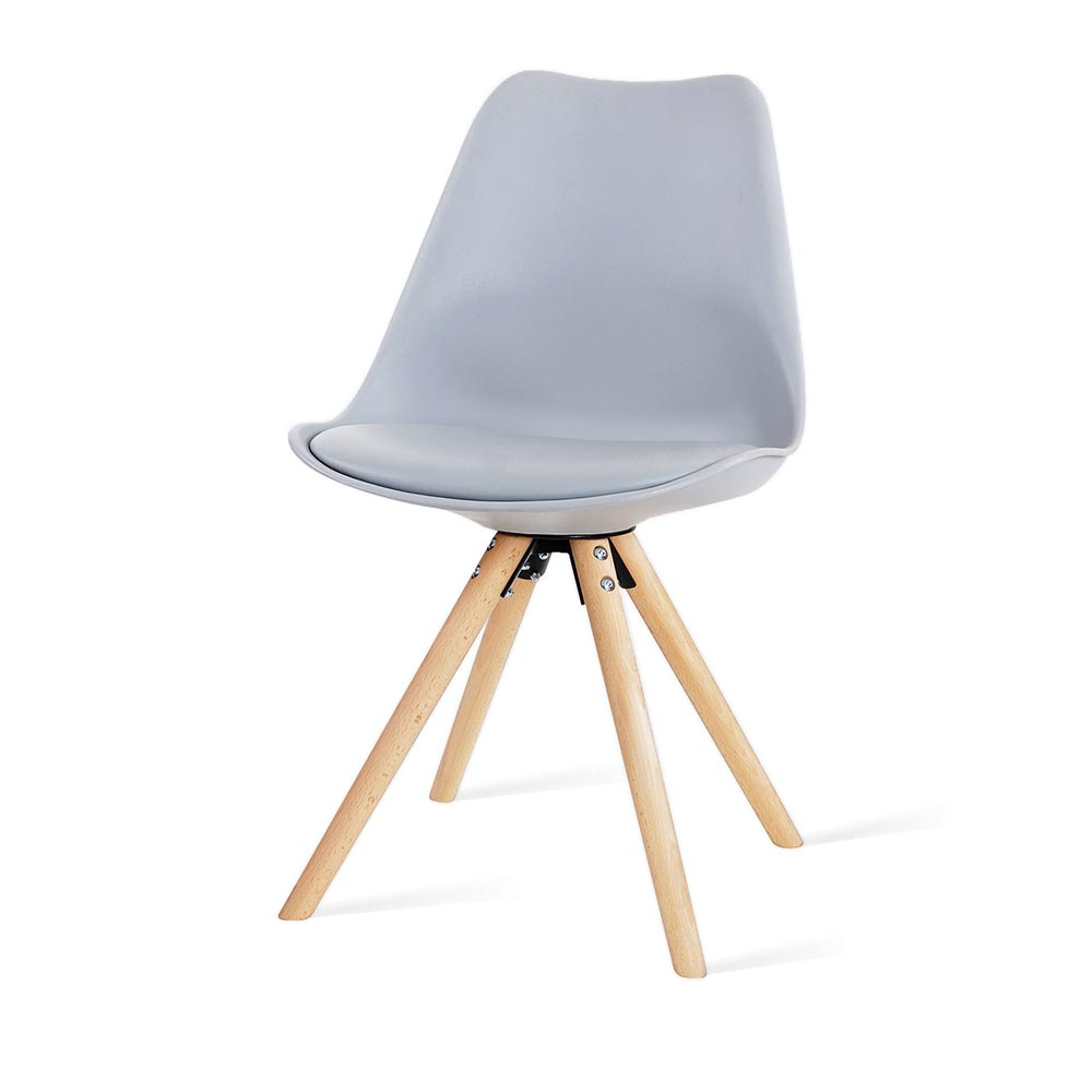 Eetkamerstoel Legno lichtgrijs - natural onderstel