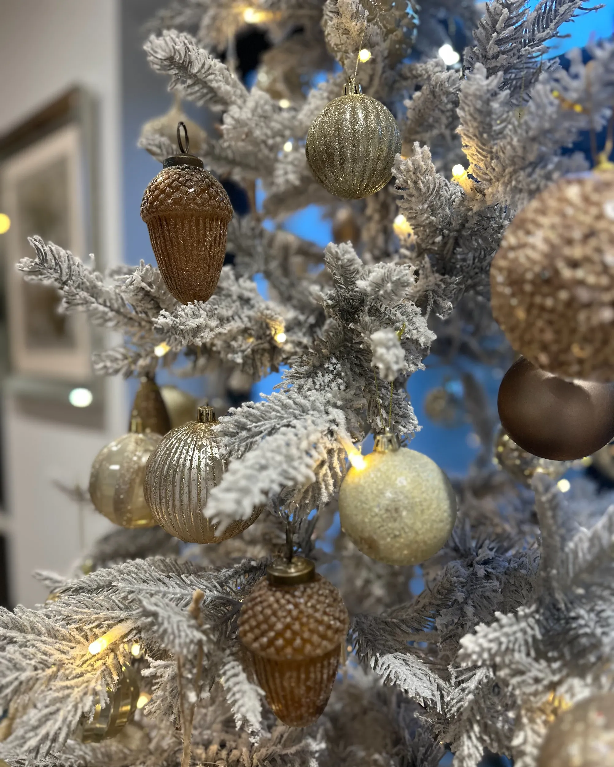 Set van 6 kerstballen AMBRE Glas Goud