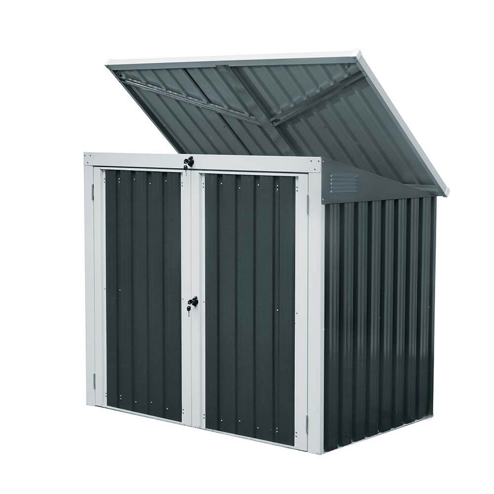 Home Deluxe - BASURA M Bin Storage Unit - Afmetingen 158 x 101 x 134 cm, Binnenoppervlak 1,3 m² - voor 2 x 240 L containers | Bin storage unit, tuinopslag