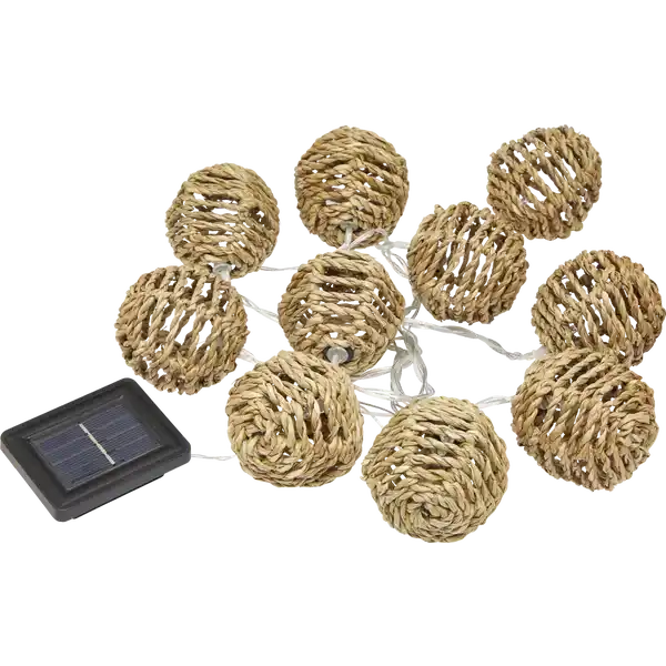 Solar-Lichterkette Rattanbälle